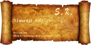 Simonyi Kürt névjegykártya